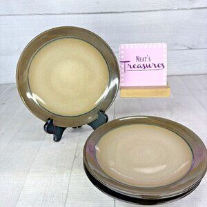 Sango ROMA SAGE 4814 Speckled Tan Farmhouse Ceramic Salad Lunch Plates Set of 4